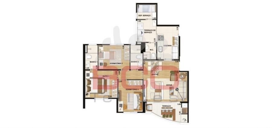 Apartamento 84, do Edifício Winner Family Club Apartamento 86m2, Jardim Aeroporto, São Paulo/SP, localizado em São Paulo - SP